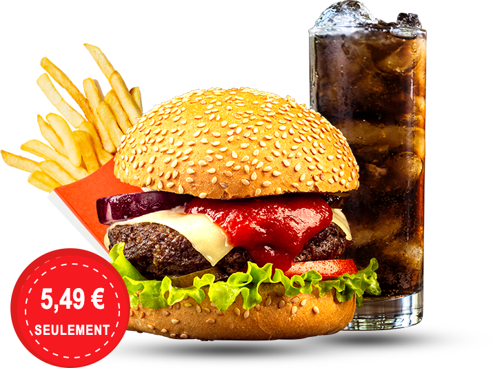 Burger, frites et boisson avec une offre à 5,49 €
